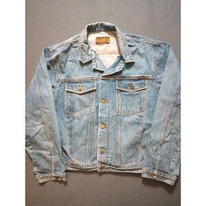 Vintage Lucky Star Jacket Mens L Denim Trucker Medium Wash Jean Western